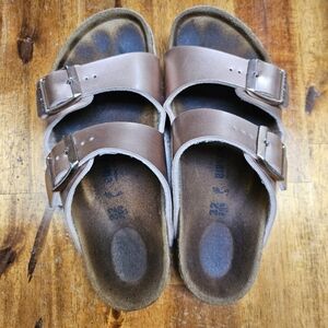 Birkenstock Girls Youth Arizona Sandals - Rose Gold Metallic